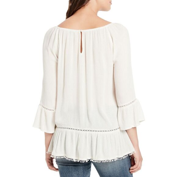 New! VINTAGE AMERICA Women's Embroidered Women's Peasant Top Blouse Size Small - Picture 3 of 4